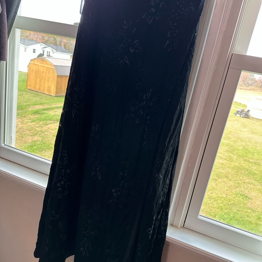Azazie Vicky Black Burnout Slate Maxi Dress - Picture 5 of 10